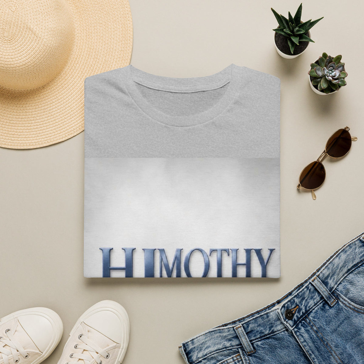 Timothy Name Graphic T-Shirt — 'HIMOTHY' Vintage Lettering Tee