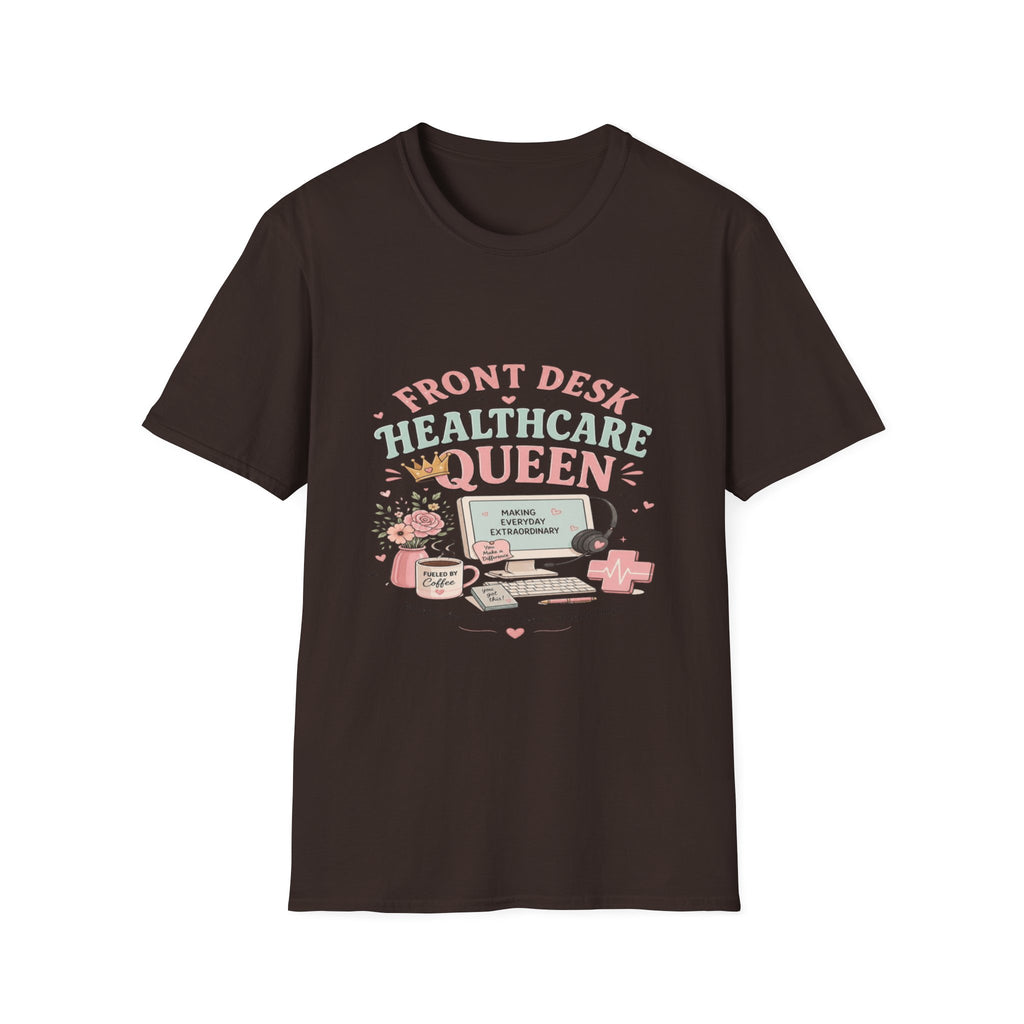 Playful Feminine Design For Front Desk Healthcare Queen- Graphic Tees