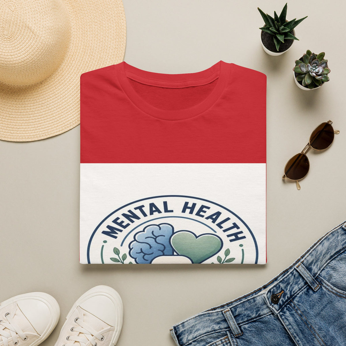Badge-Style Graphic Featuring Mental Health Professional Title With Iconography- Graphic Tees