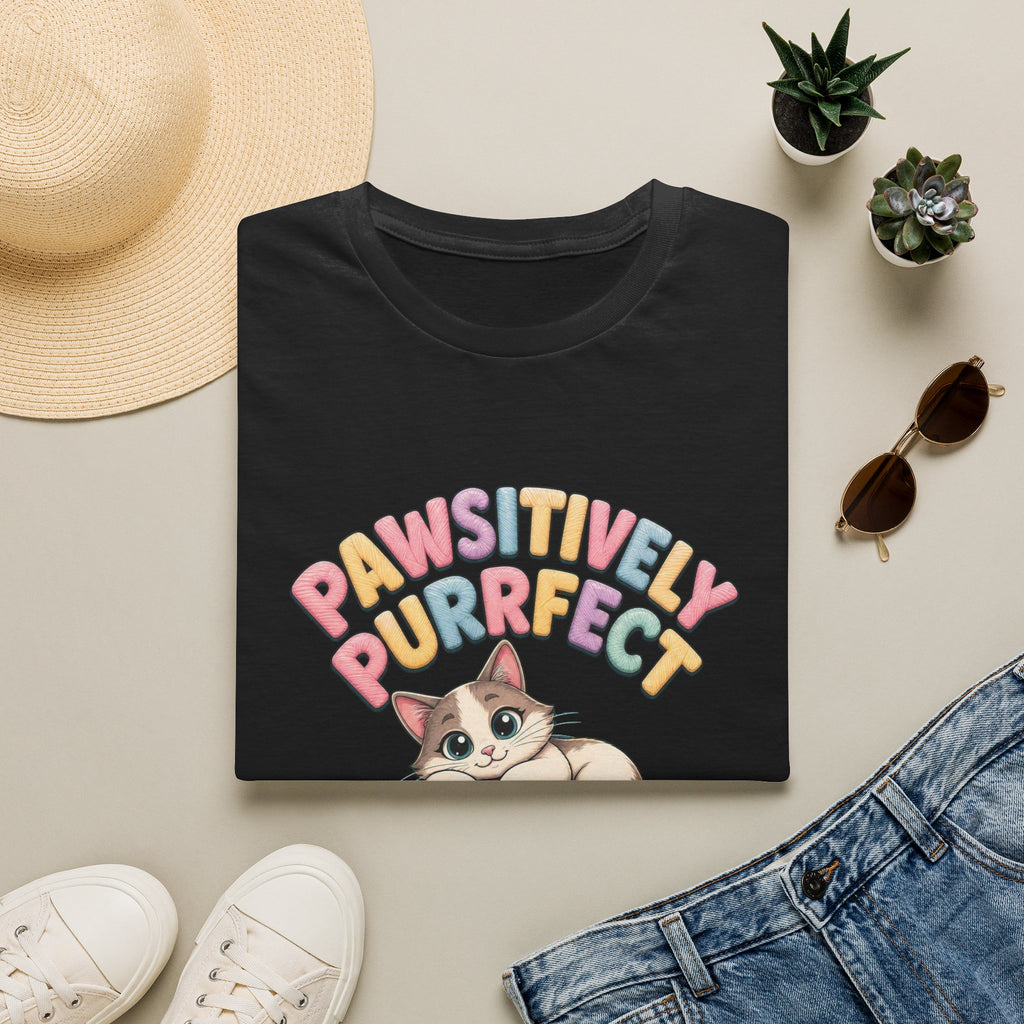 Pawsitively Purrfect Cat T-Shirt — Cute Kitten Yarn Lover Tee