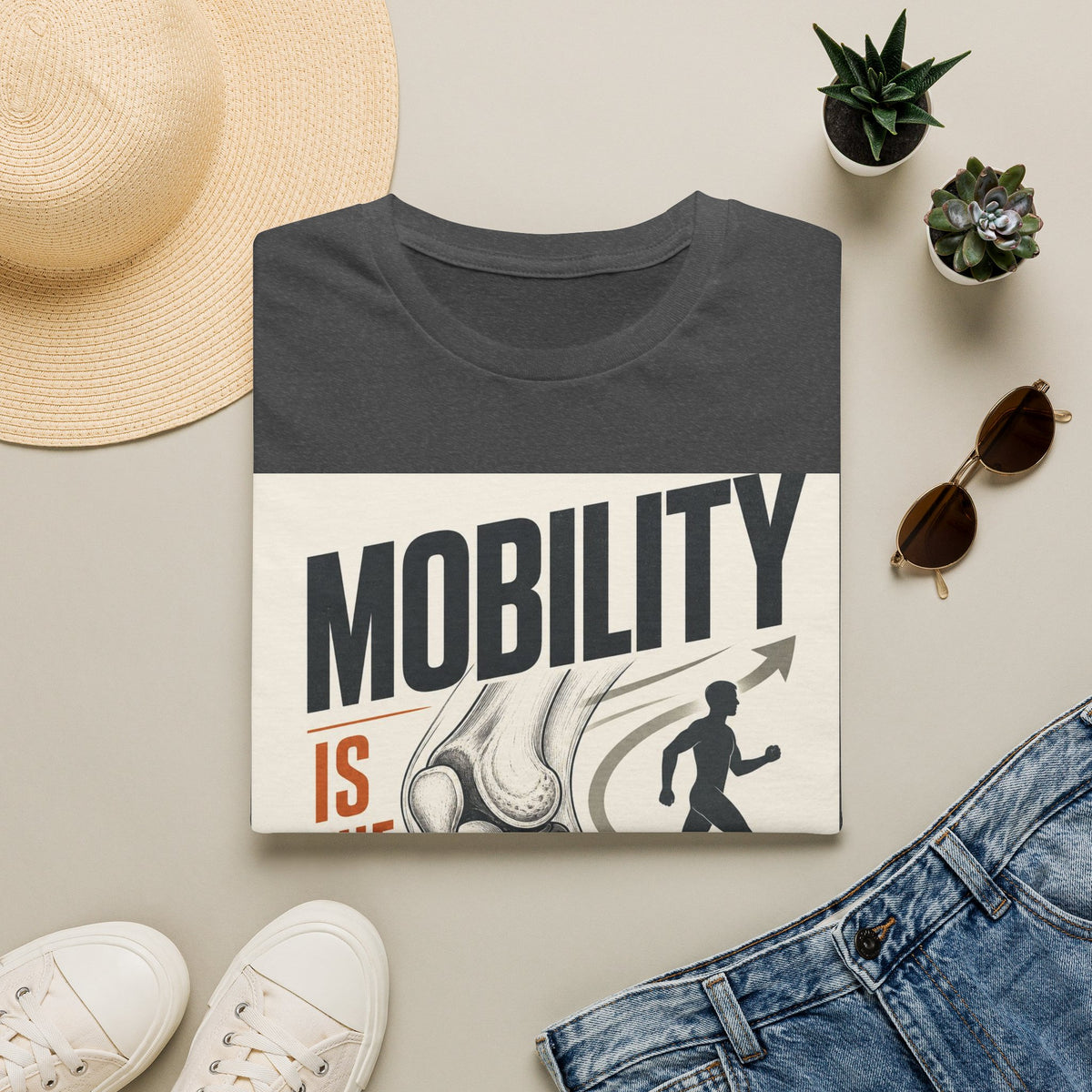 Bold Typography And Anatomical Illustration Representing Mobility Mission