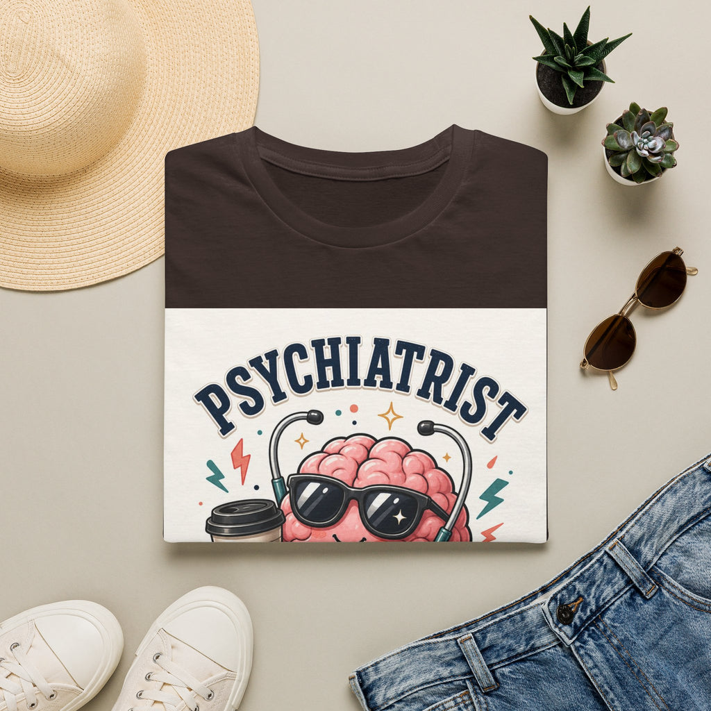 Trendy Healthcare T Shirt Design Featuring Psychiatrist Energy Phrase