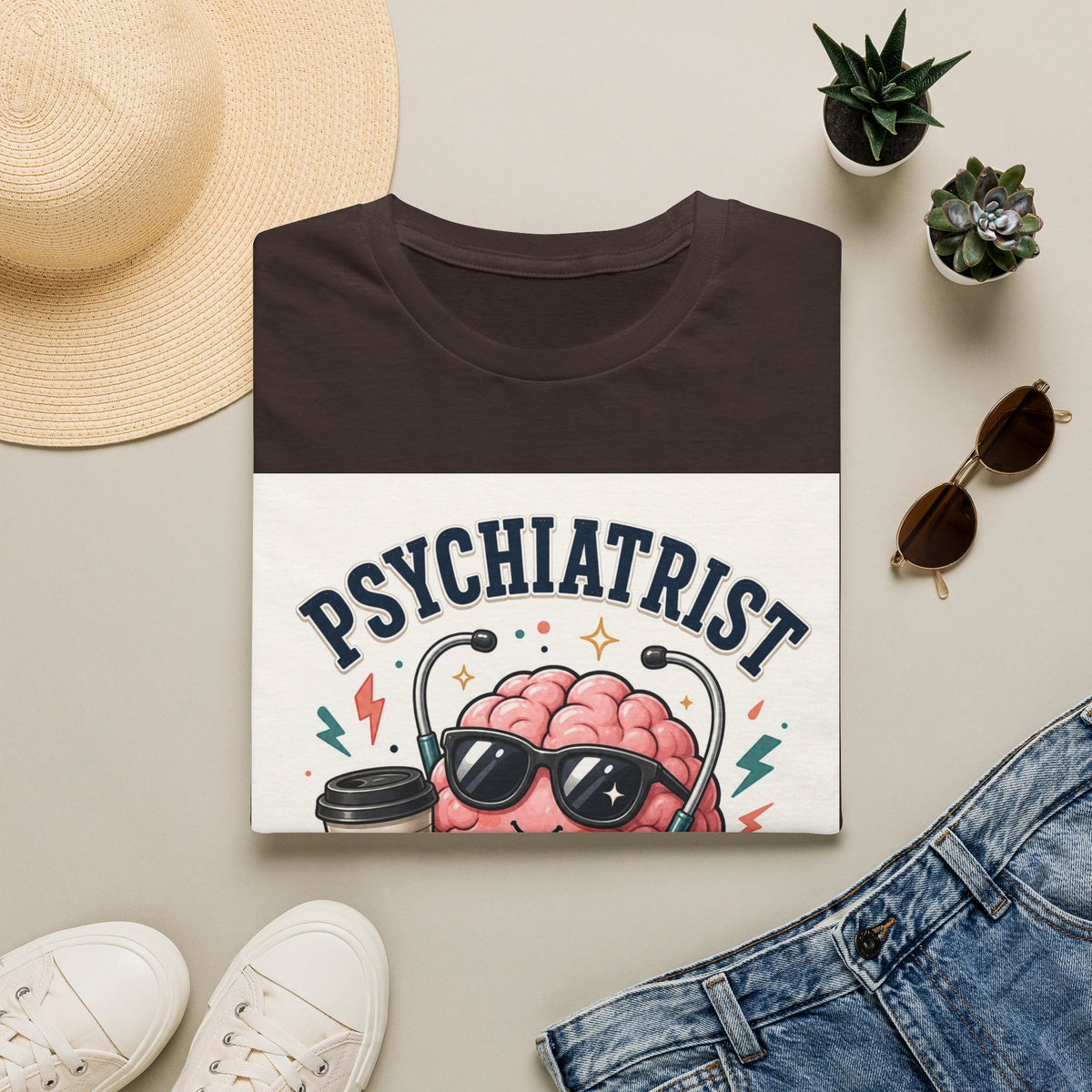Trendy Healthcare T Shirt Design Featuring Psychiatrist Energy Phrase