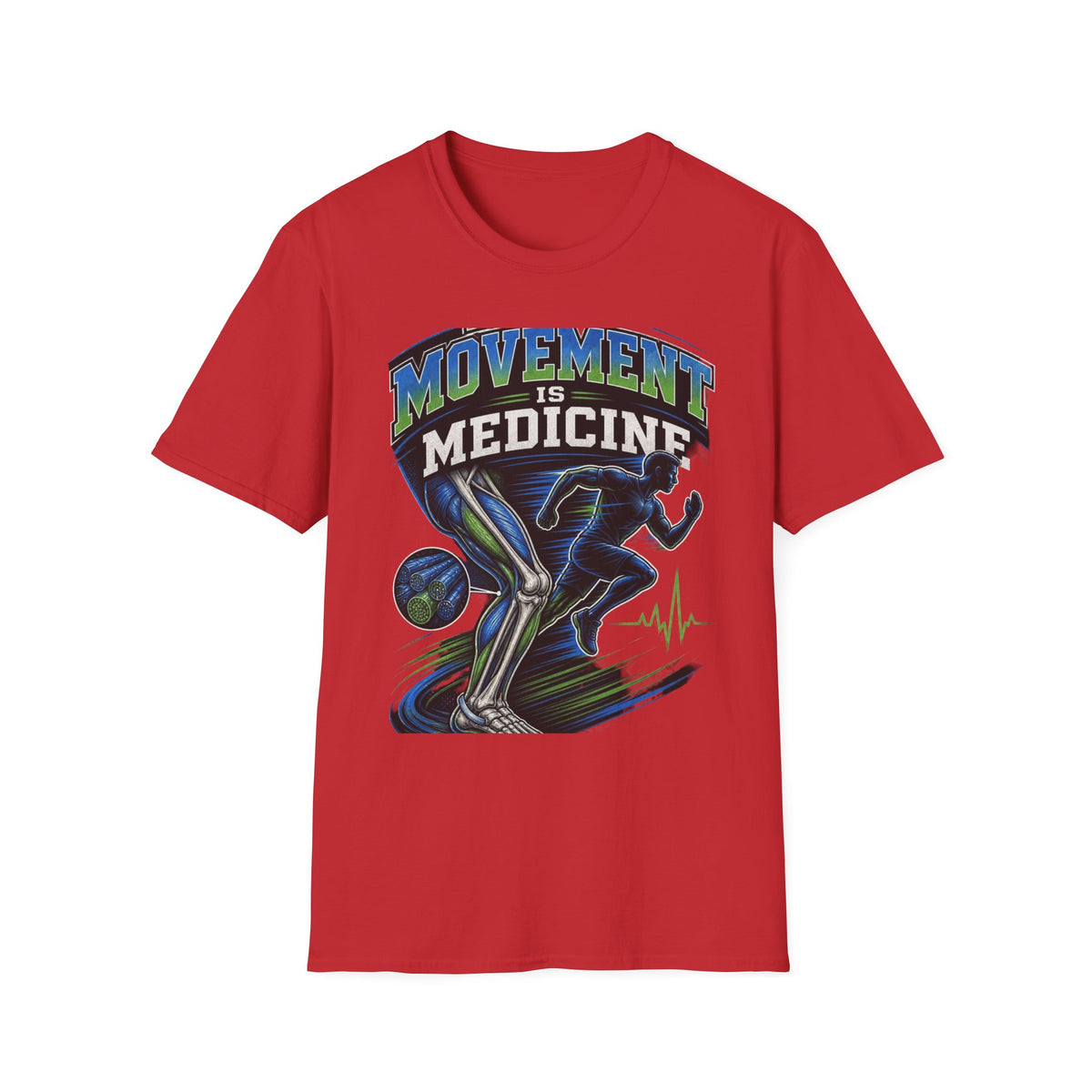 Dynamic T Shirt Design Featuring PT Movement Is Medicine Text