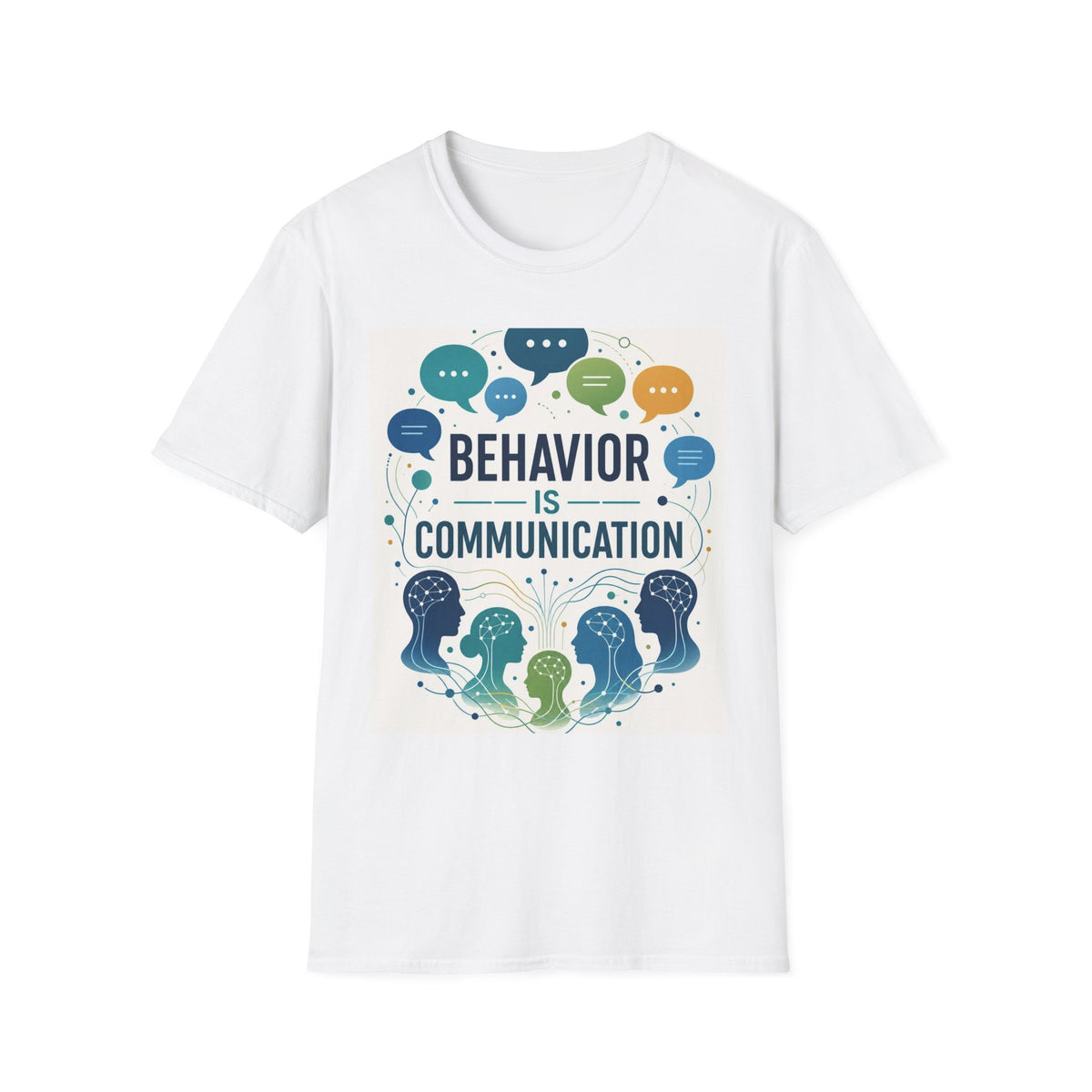 T Shirt Design Featuring Bold Phrase Surrounded By Colorful Speech Bubbles