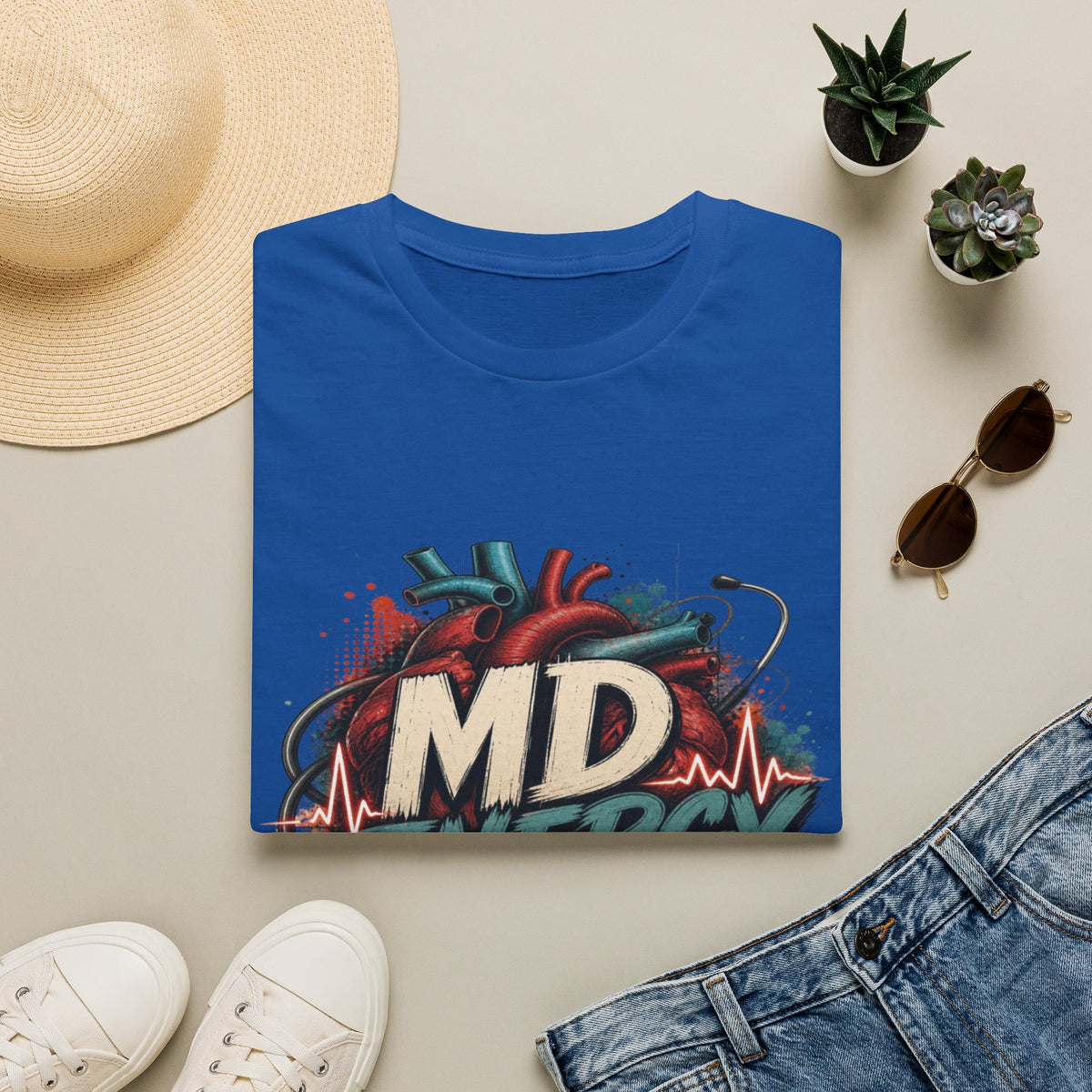 Bold MD Energy Graphic With Anatomical Heart Design- Graphic Tees