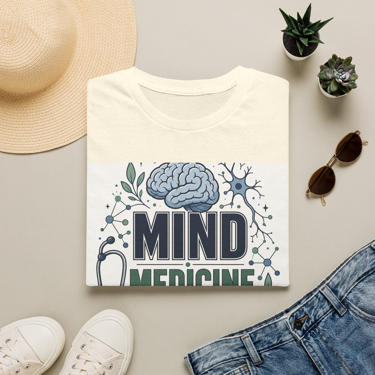 Illustration Of Stacked Words Mind Medicine Healing With Medical Icons