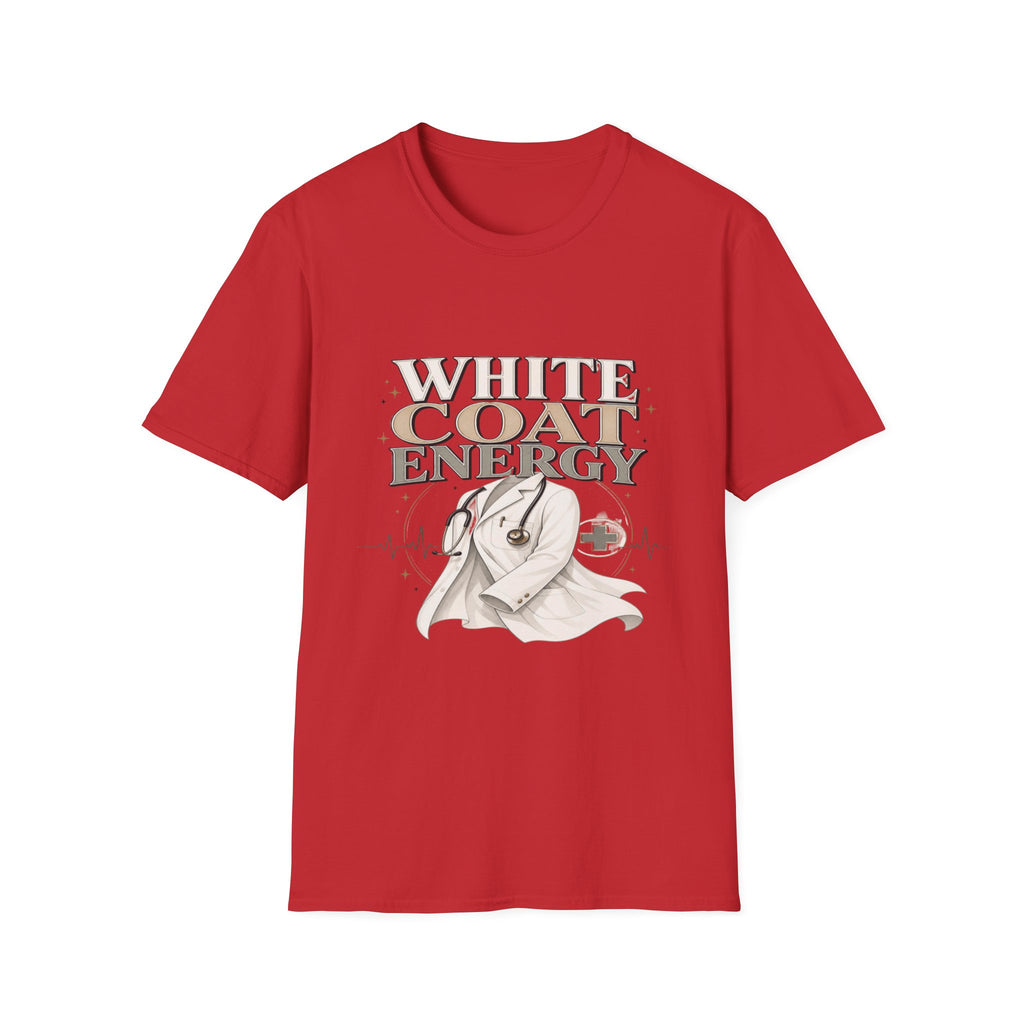 Elegant T-shirt Design Featuring White Coat Energy Typography- Graphic Tees