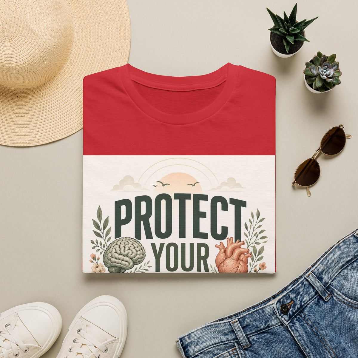 Large Typography Graphic Promoting Peace With Botanical Elements