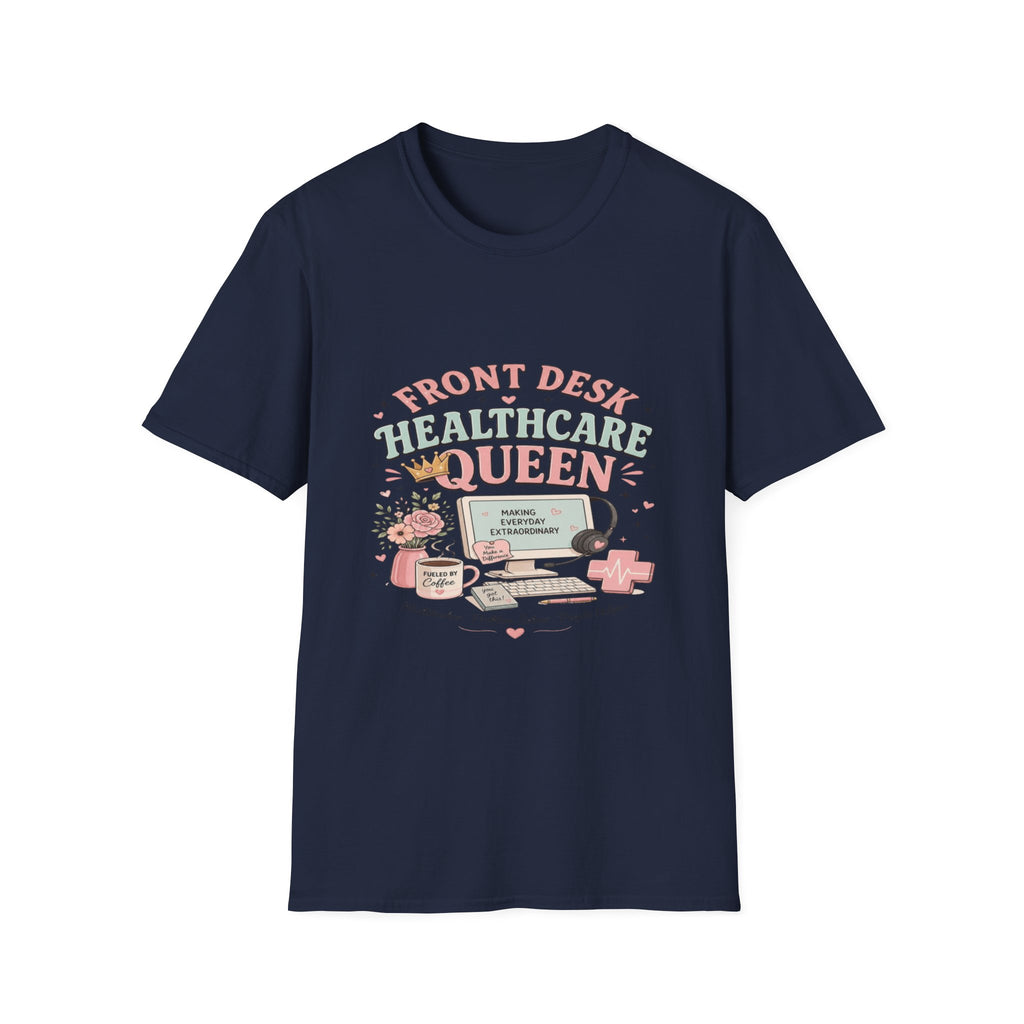 Playful Feminine Design For Front Desk Healthcare Queen- Graphic Tees