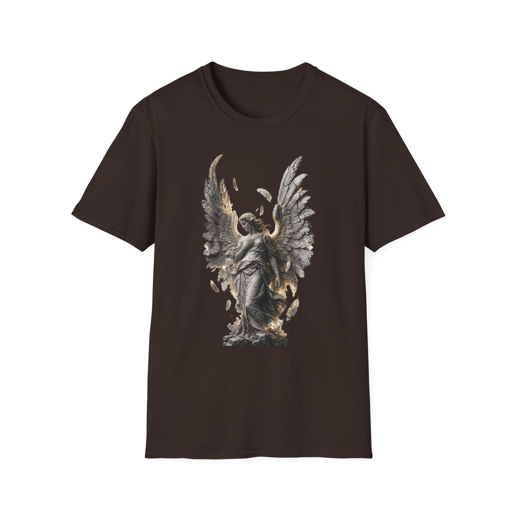 Angel Wings Graphic T-Shirt — Fallen Feather Statue Design