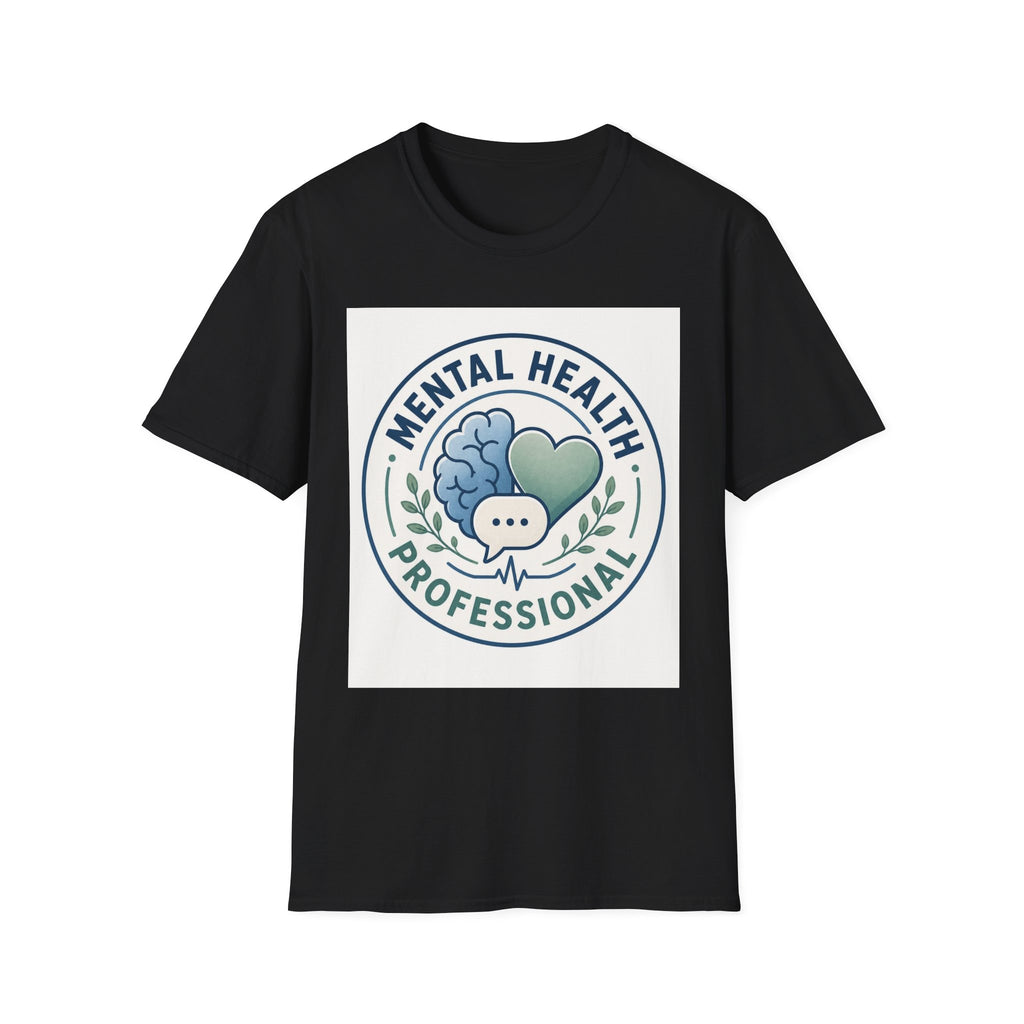 Badge Style Graphic Featuring Mental Health Professional Title With Iconography