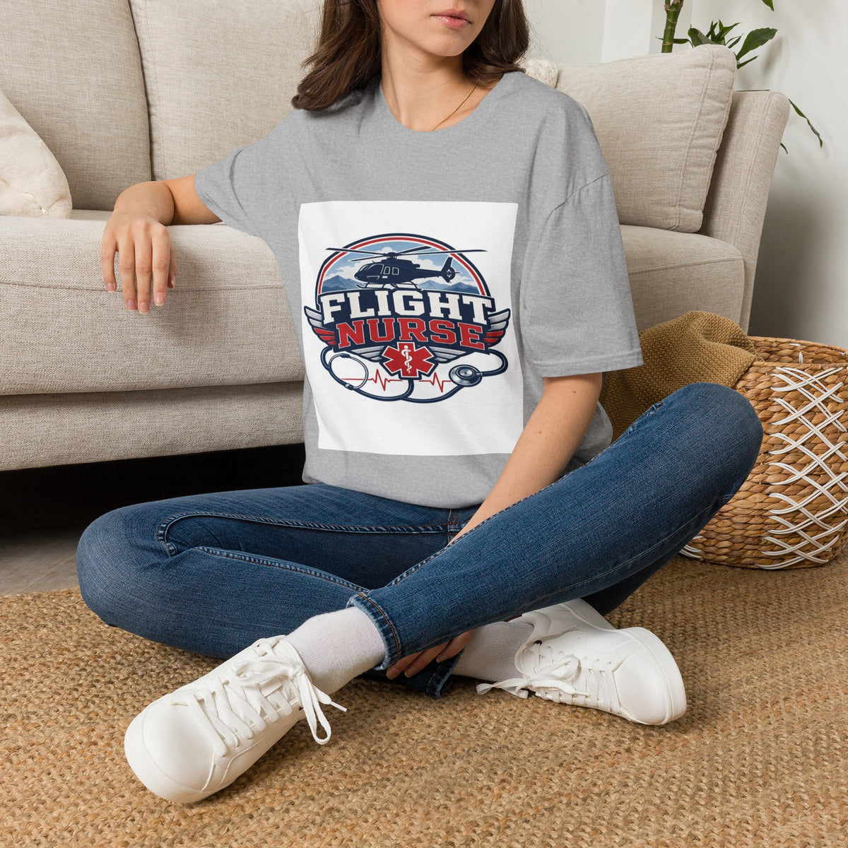 Aviation-Inspired T-Shirt Design Featuring Flight Nurse Graphic- Graphic Tees