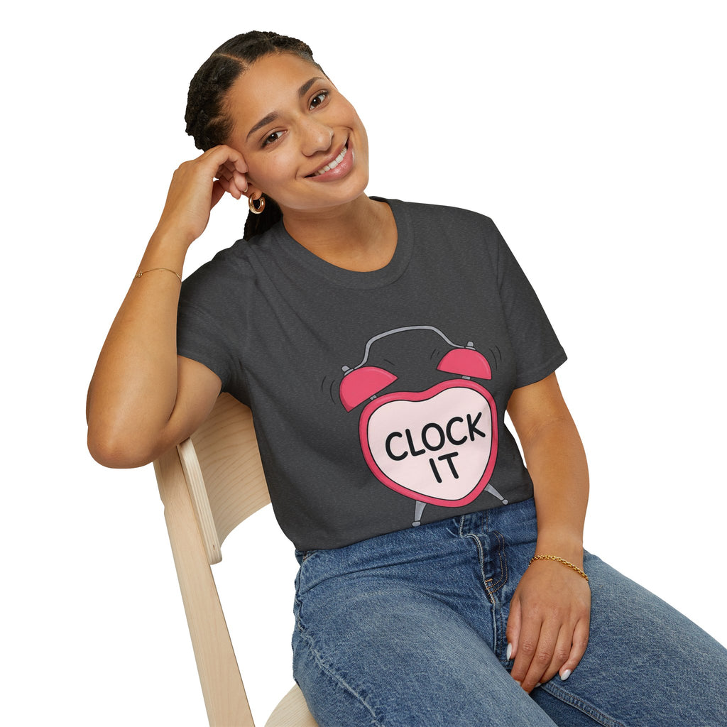 Clock It Alarm-Heart Graphic T-Shirt