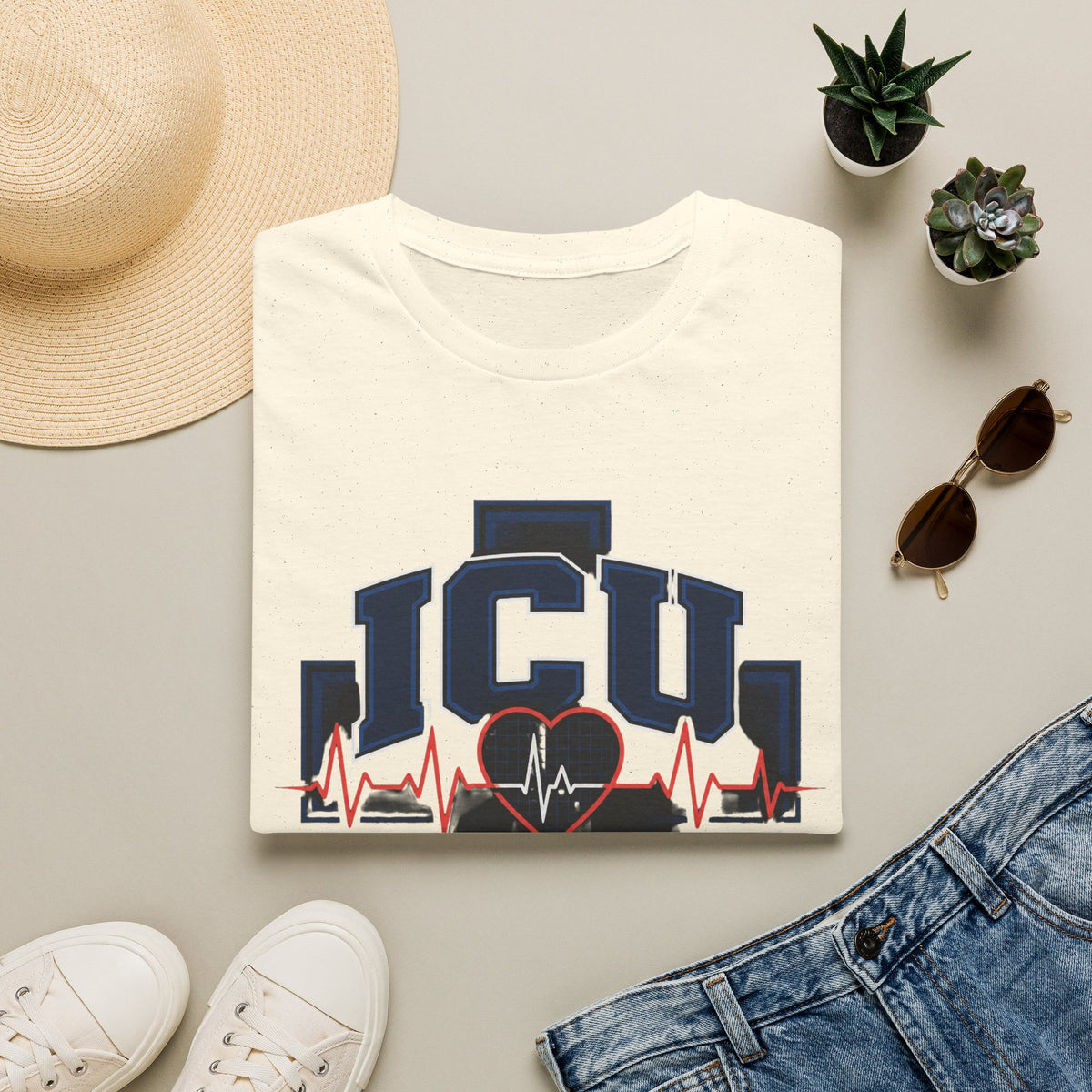 Athletic T Shirt Design With Bold ICU STRONG Typography