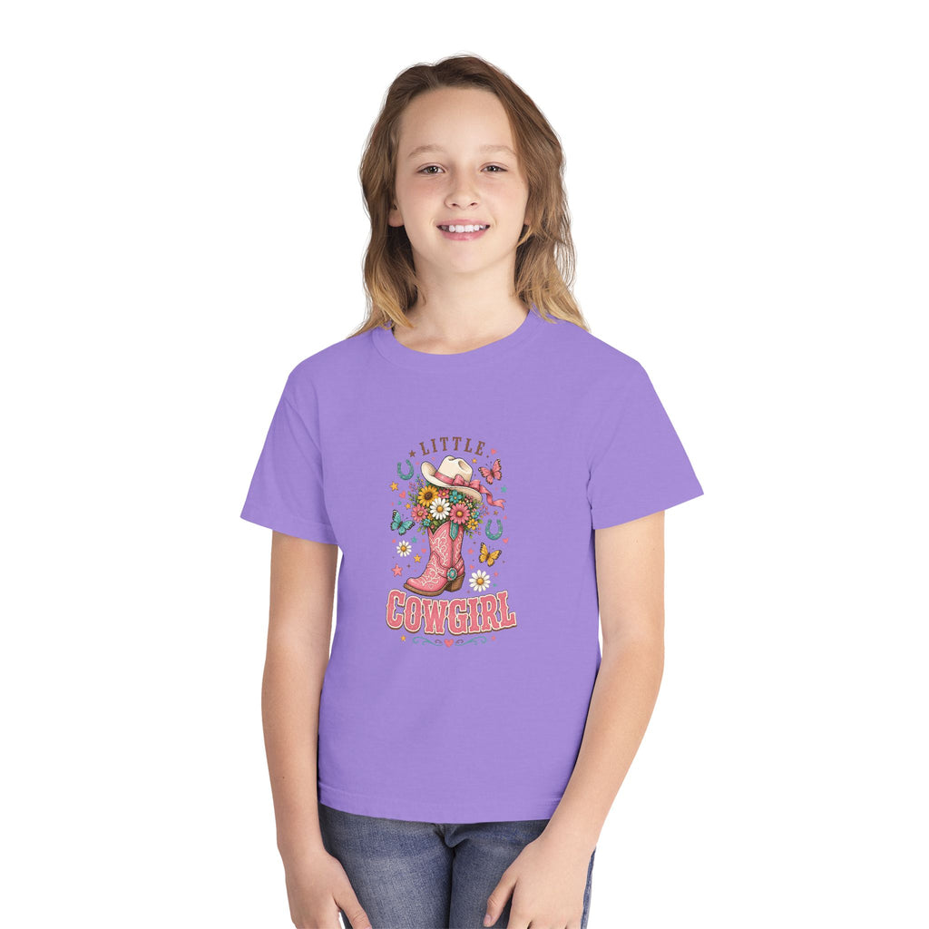 Kids' Little Cowgirl T-Shirt — Western Boot & Hat Graphic Tee
