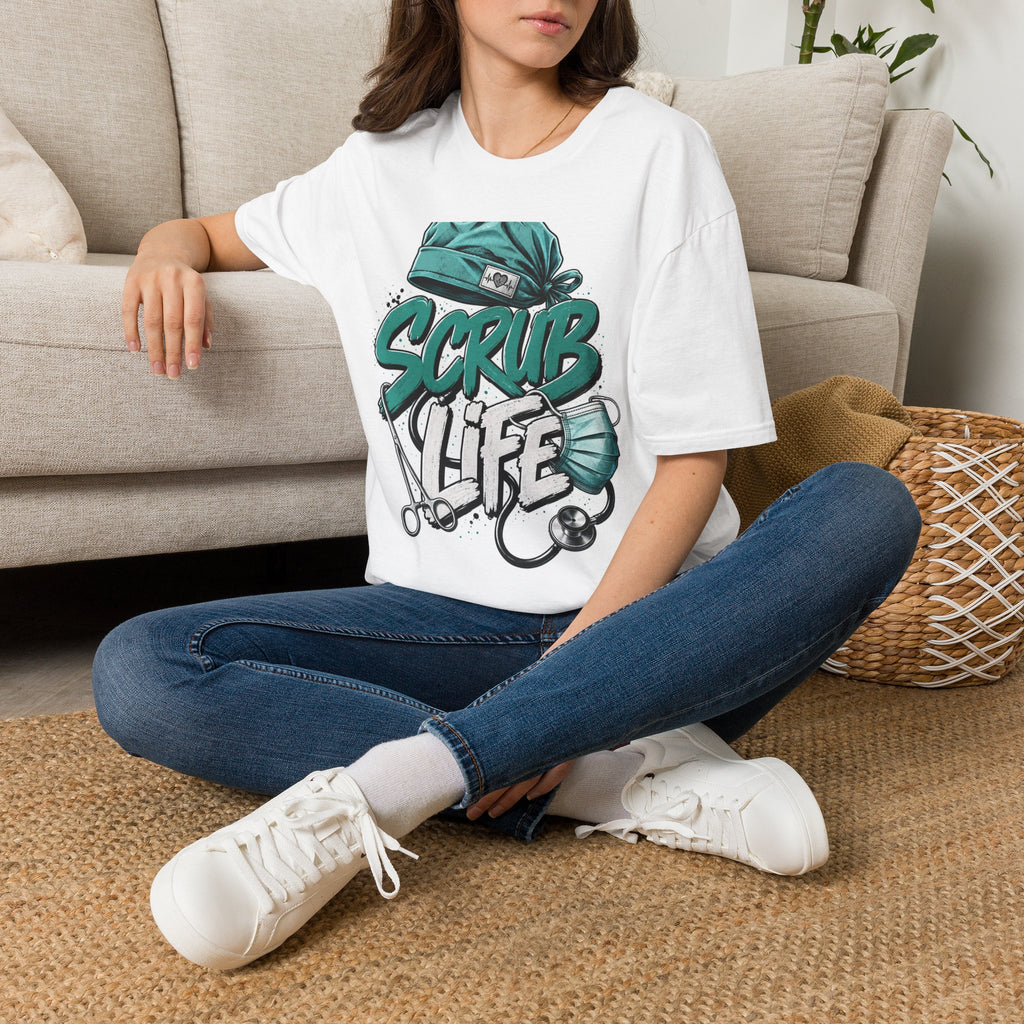 Modern Scrub Life T Shirt Design With Playful Typography
