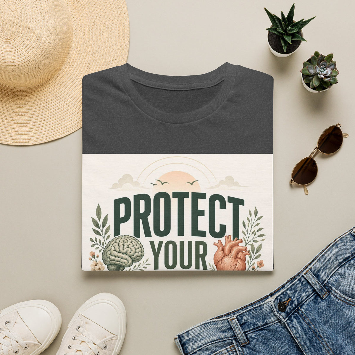 Large Typography Graphic Promoting Peace With Botanical Elements