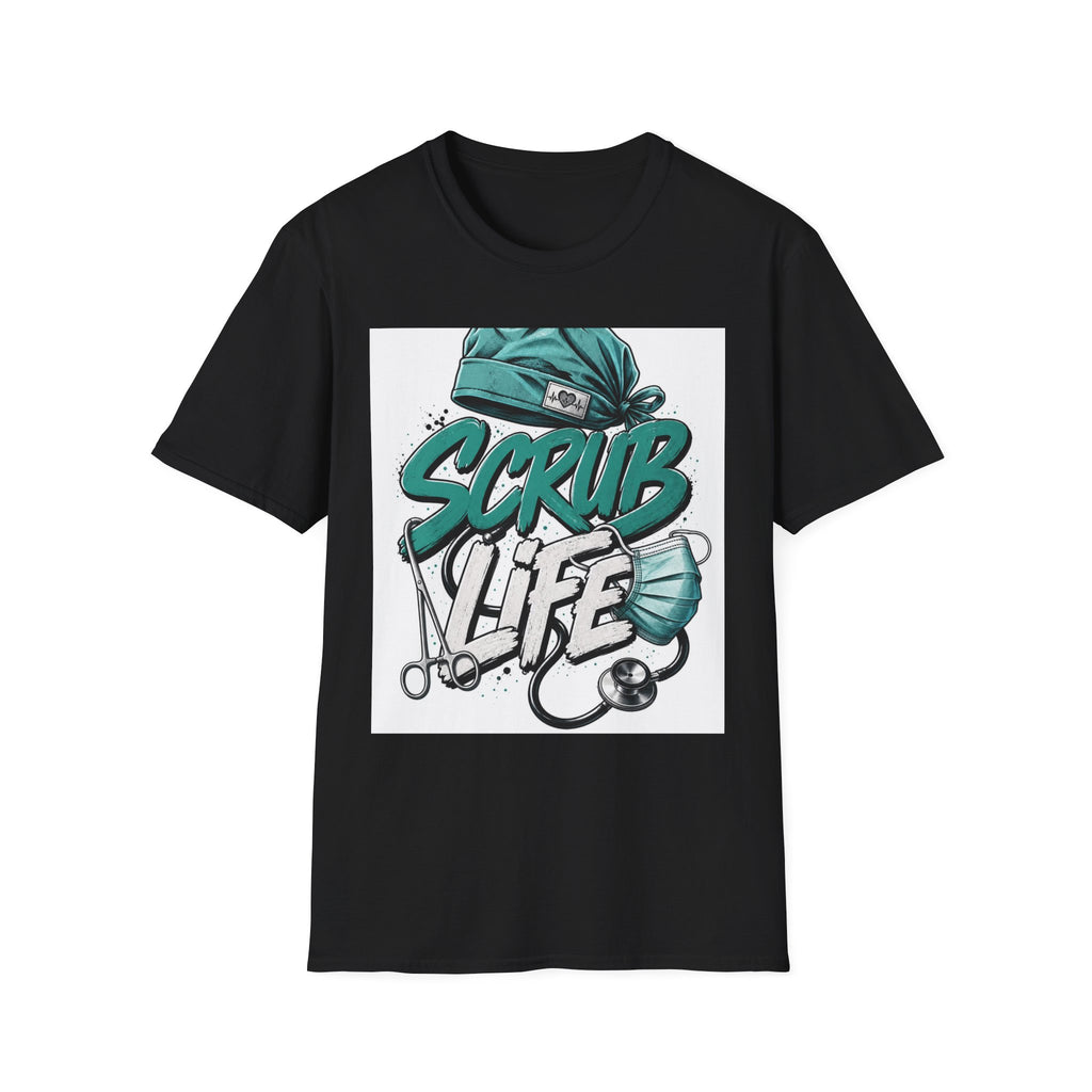 Modern Scrub Life T Shirt Design With Playful Typography