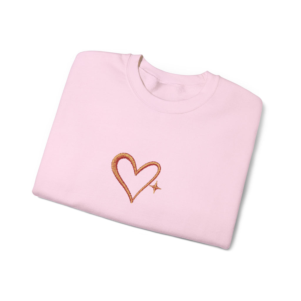Embroidered Gold Heart Crewneck Sweatshirt