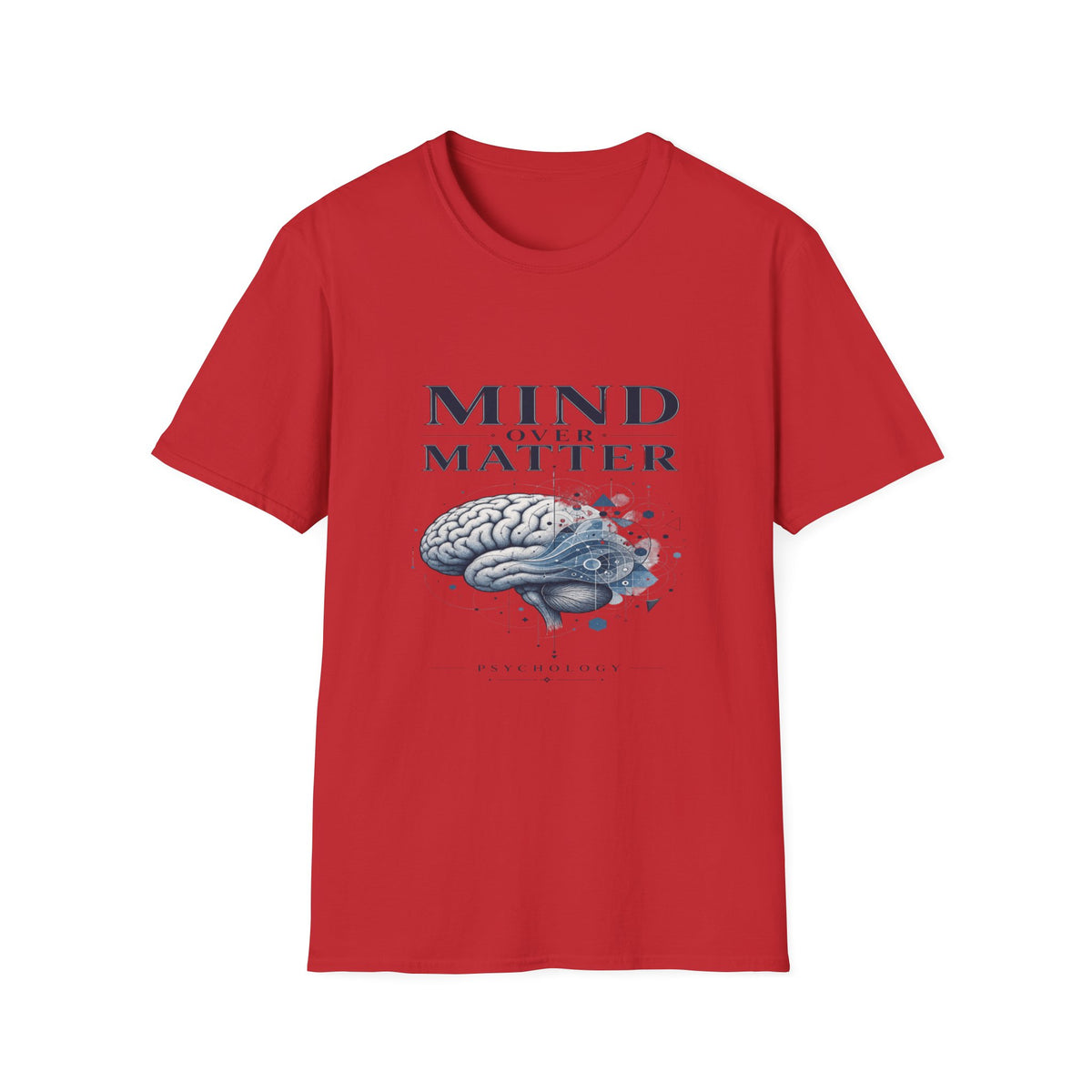 Intricate Brain Illustration With Geometric Patterns And Bold Typography- Graphic Tees