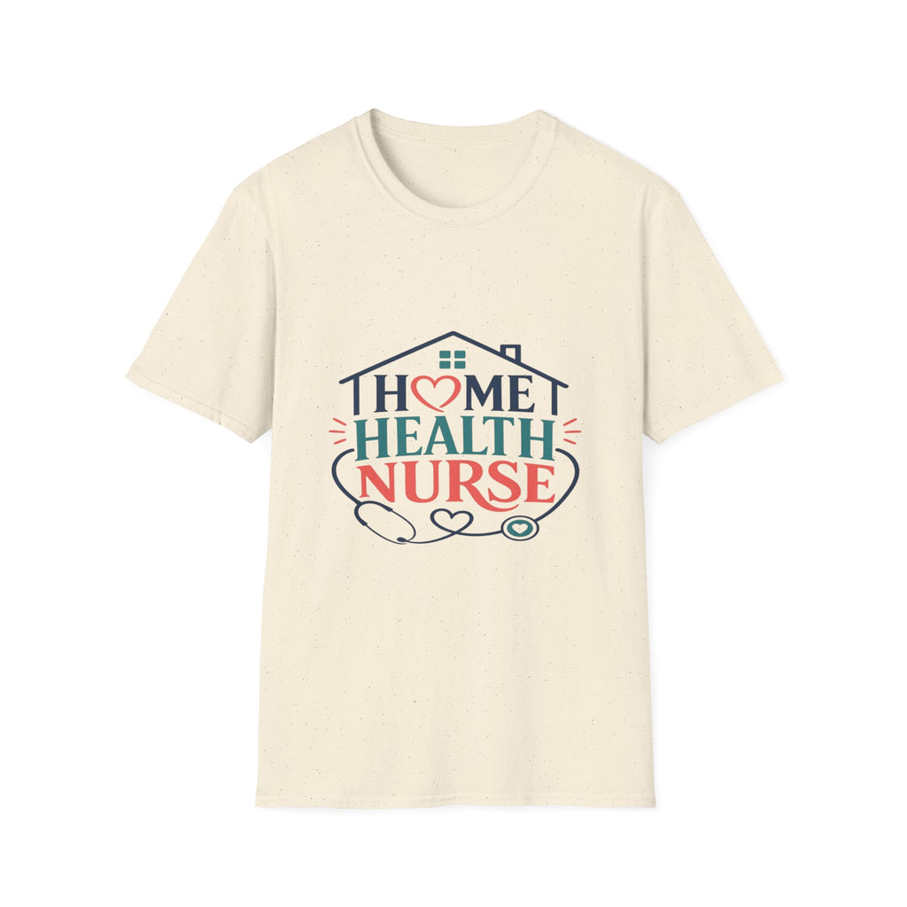Home Health Nurse T-Shirt Design With Heart And Stethoscope- Graphic Tees