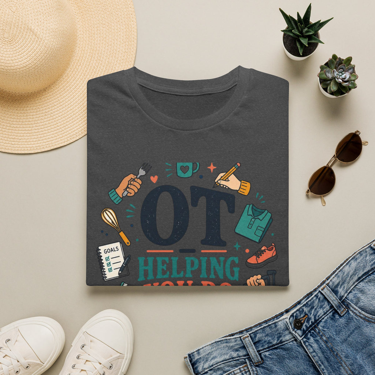 Playful Typography Framed By Colorful Illustrations And Hands