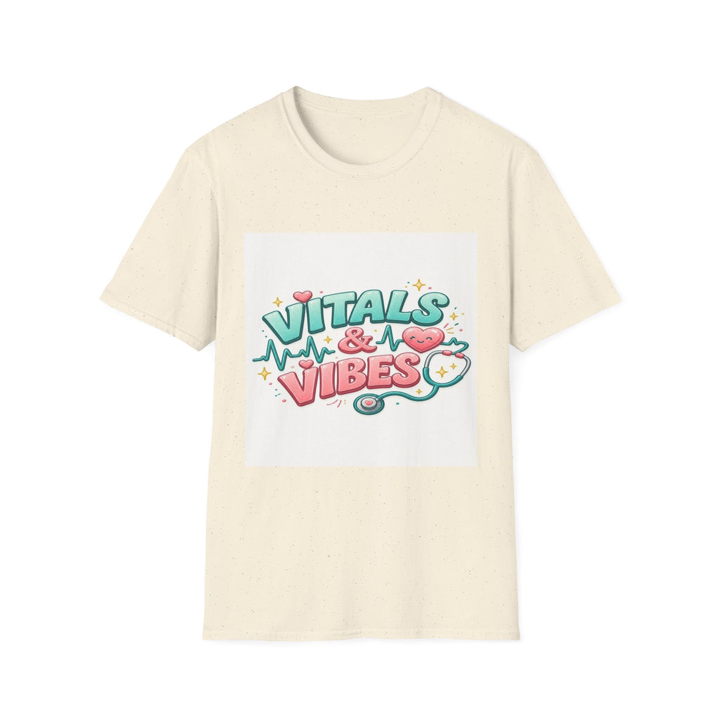 Trendy Healthcare T-Shirt Design Featuring Vitals And Vibes (1)- Graphic Tees