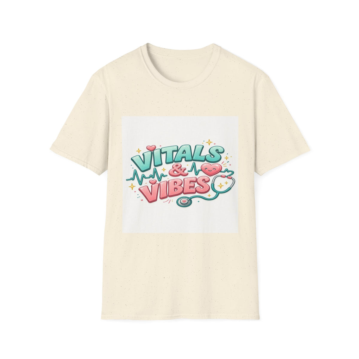 Trendy Healthcare T-Shirt Design Featuring Vitals And Vibes (1)- Graphic Tees