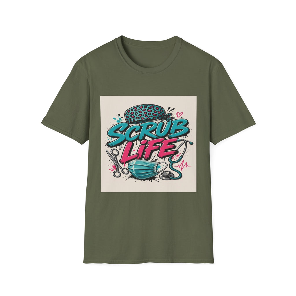 Scrub Life T-Shirt Design Featuring Bold Streetwear Typography- Graphic Tees