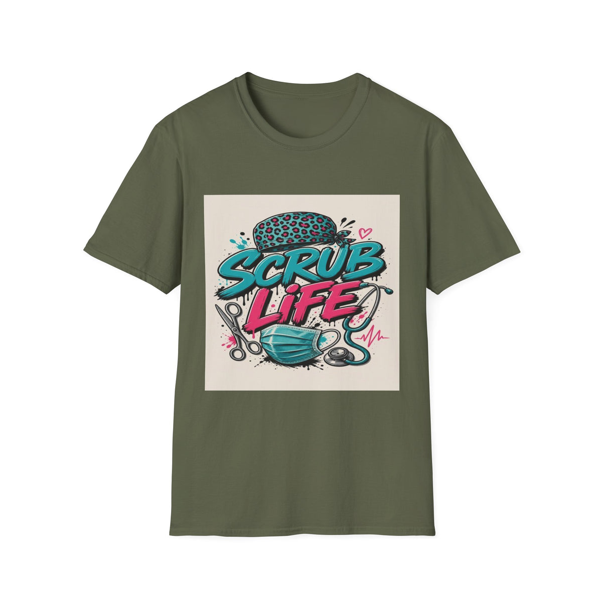 Scrub Life T-Shirt Design Featuring Bold Streetwear Typography- Graphic Tees