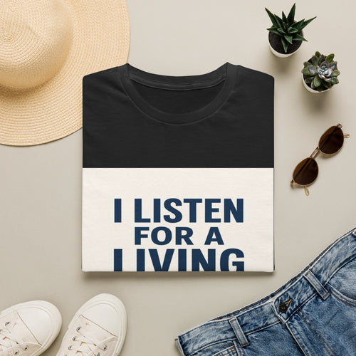 Bold Text And Minimalist Ear Illustration In Modern Design- Graphic Tees