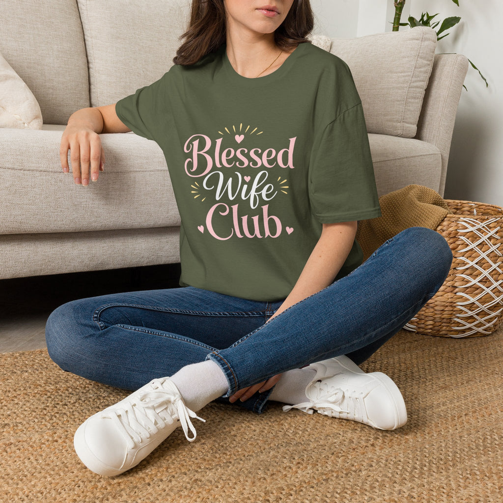 Blessed Wife Club T-Shirt — Pastel Pink 'Blessed' Graphic Tee