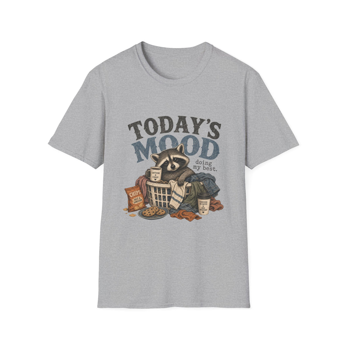 Today’s Mood Raccoon T-Shirt — 'Doing My Best' Cozy Casual Tee