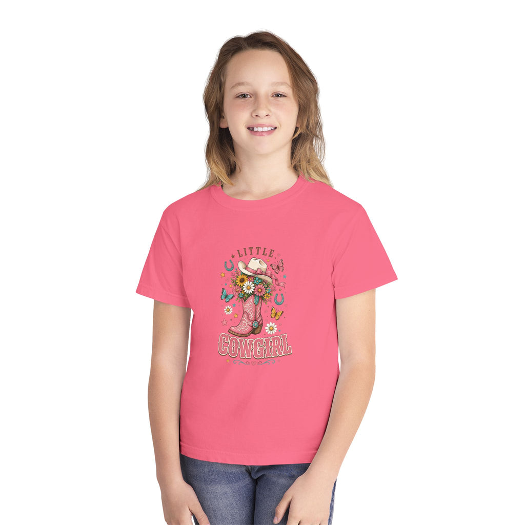 Kids' Little Cowgirl T-Shirt — Western Boot & Hat Graphic Tee