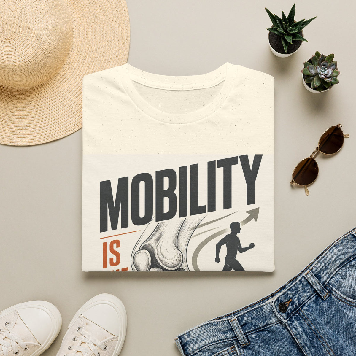 Bold Typography And Anatomical Illustration Representing Mobility Mission
