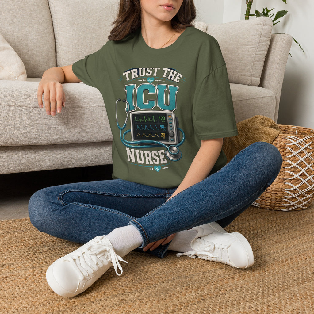 Bold T Shirt Design Featuring Trust The ICU Nurse Phrase