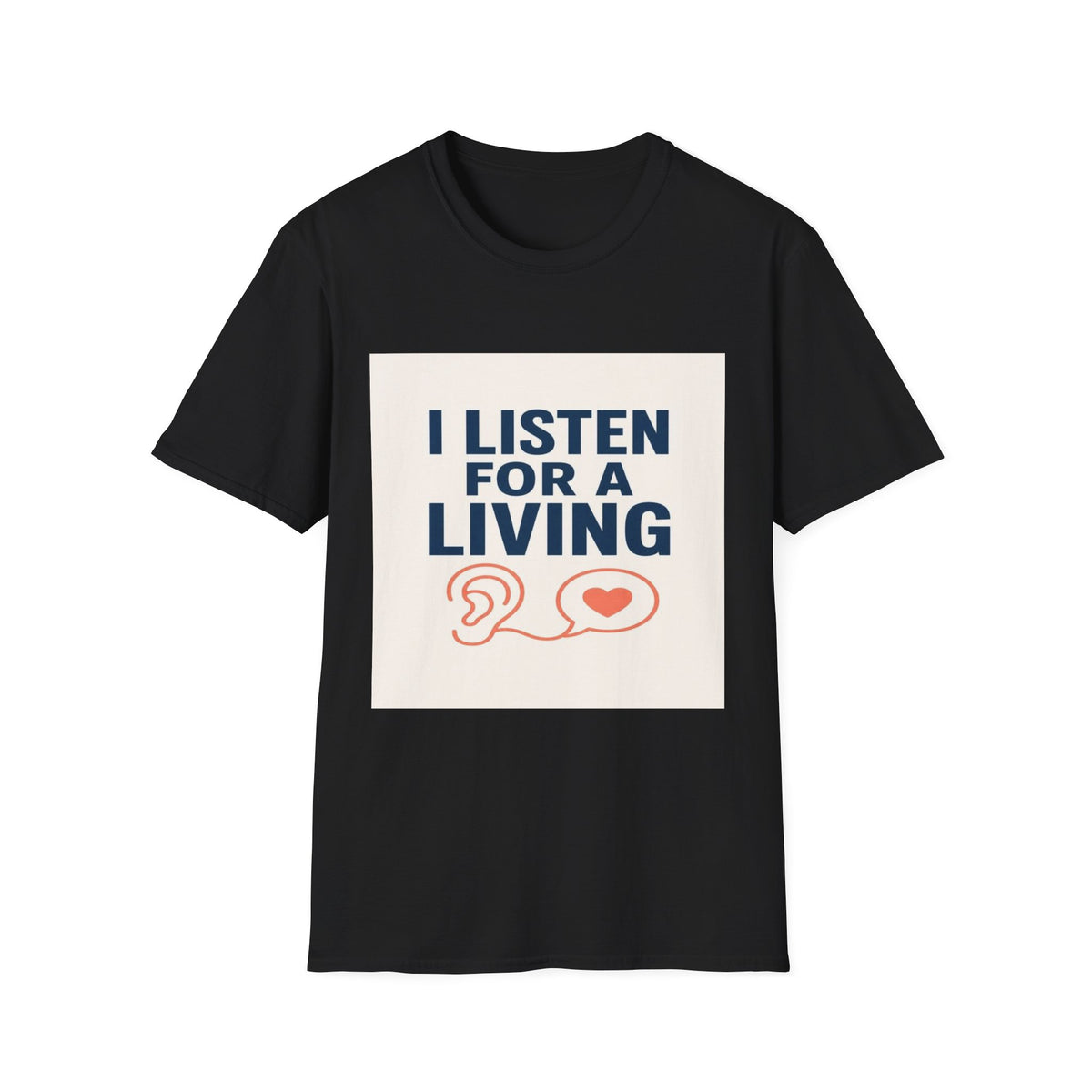 Bold Text And Minimalist Ear Illustration In Modern Design- Graphic Tees