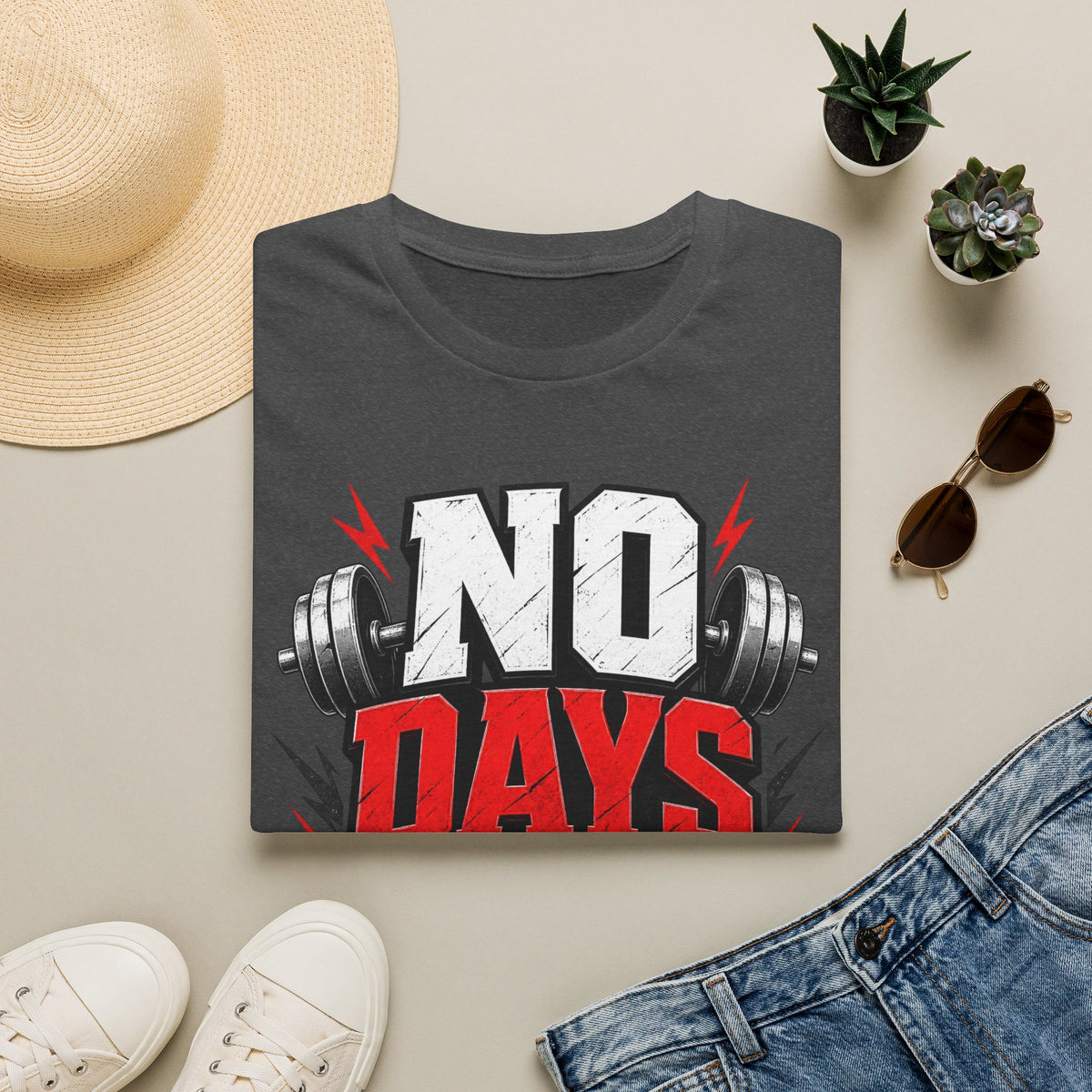 No Days Off T-Shirt — Motivational Gym Workout Tee