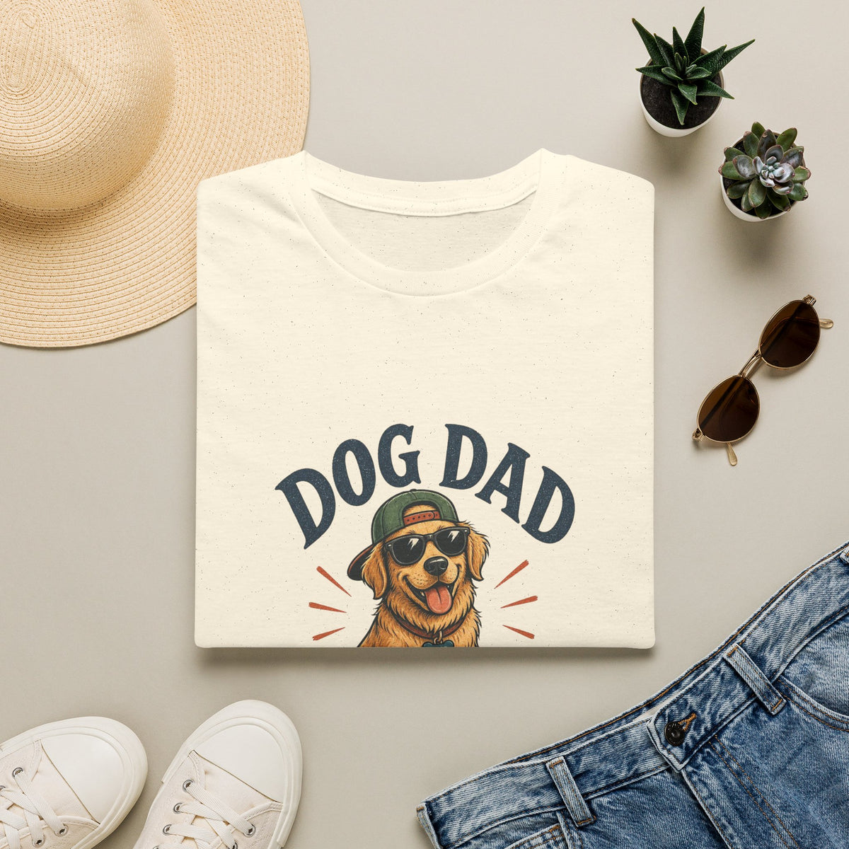 Dog Dad T-Shirt — "Living the Pooch Life" Graphic Tee for Dog Lovers