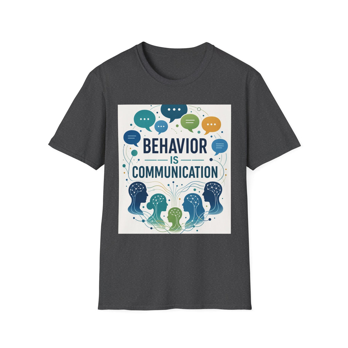T Shirt Design Featuring Bold Phrase Surrounded By Colorful Speech Bubbles