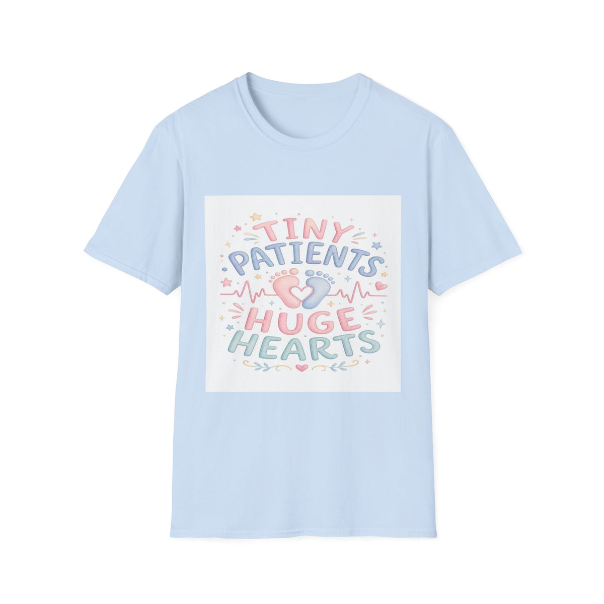 Whimsical T-Shirt Design Featuring Tiny Patients Huge Hearts- Graphic Tees