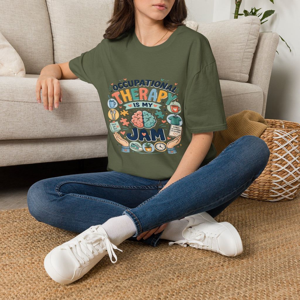 Playful T-shirt Design Celebrating Occupational Therapy Vibrantly Illustrated- Graphic Tees