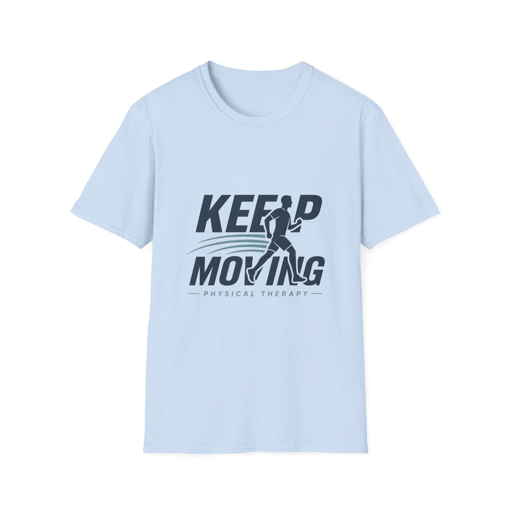 Minimalist T Shirt Design Featuring Keep Moving Statement