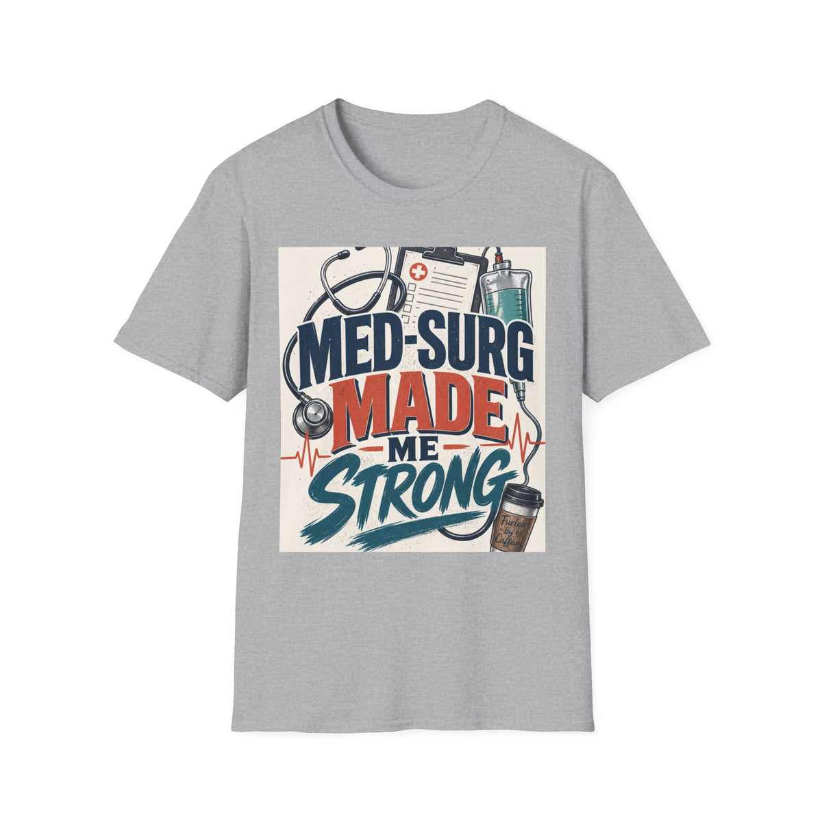 Bold Typography Design Celebrating Med Surg Strength With Healthcare Icons