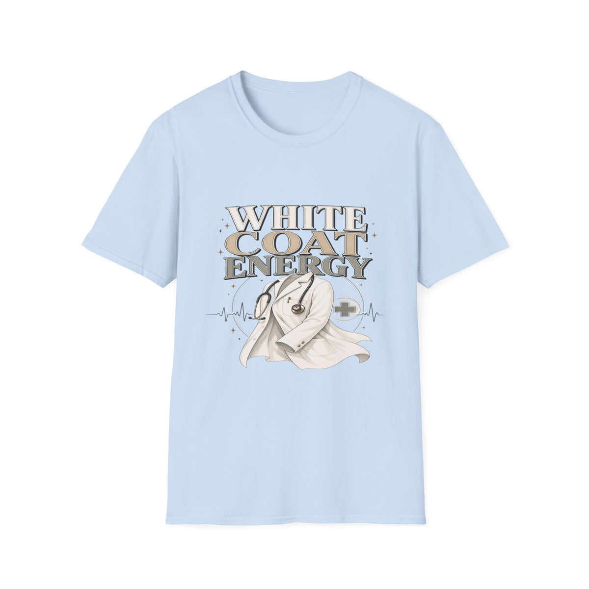 Elegant T-shirt Design Featuring White Coat Energy Typography- Graphic Tees