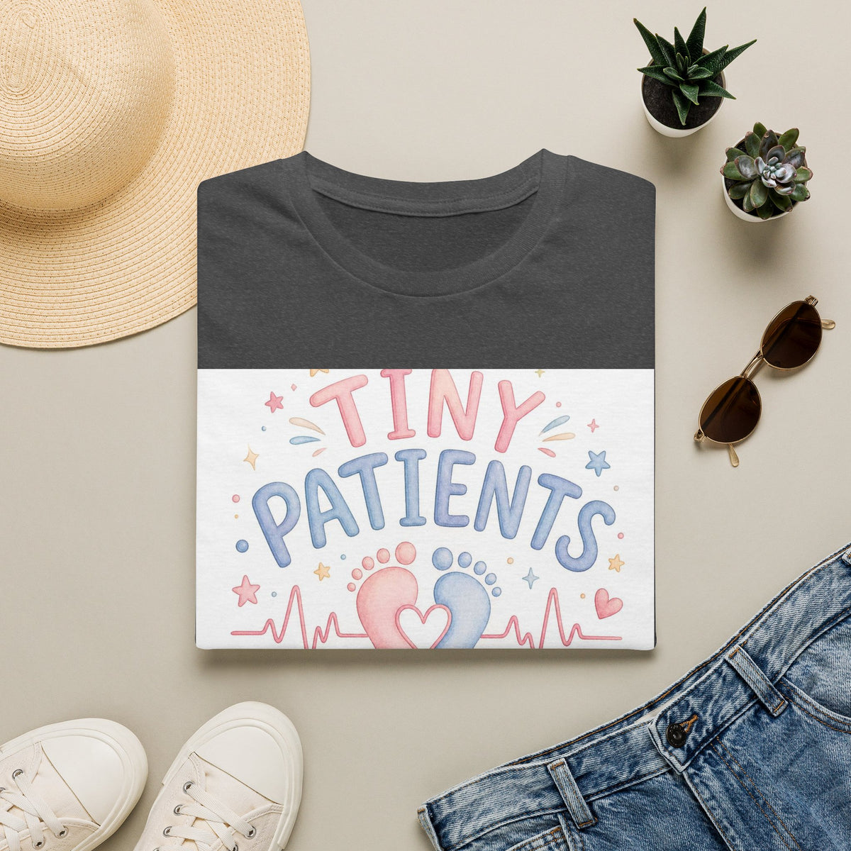 Whimsical T Shirt Design Featuring Tiny Patients Huge Hearts