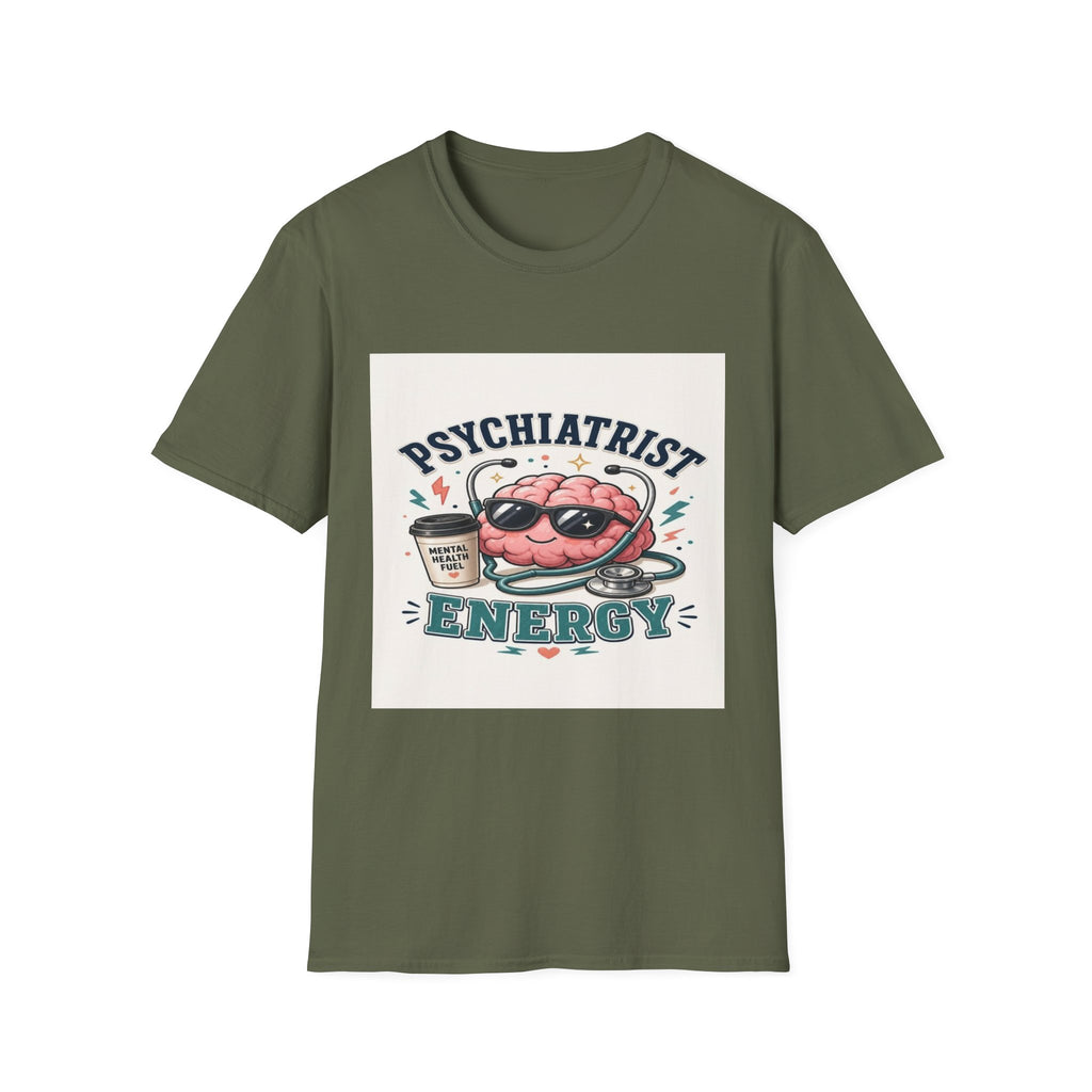 Trendy Healthcare T-Shirt Design Featuring Psychiatrist Energy Phrase- Graphic Tees