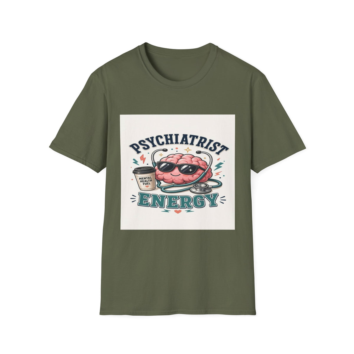 Trendy Healthcare T-Shirt Design Featuring Psychiatrist Energy Phrase- Graphic Tees