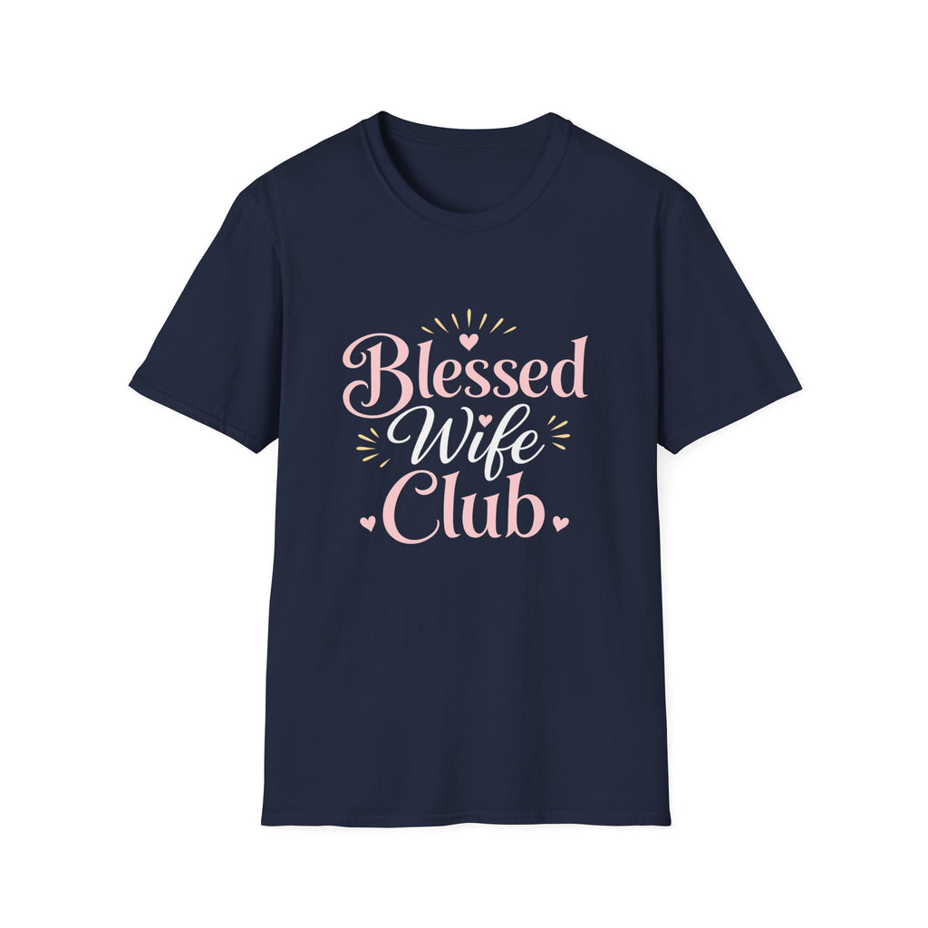 Blessed Wife Club T-Shirt — Pastel Pink 'Blessed' Graphic Tee
